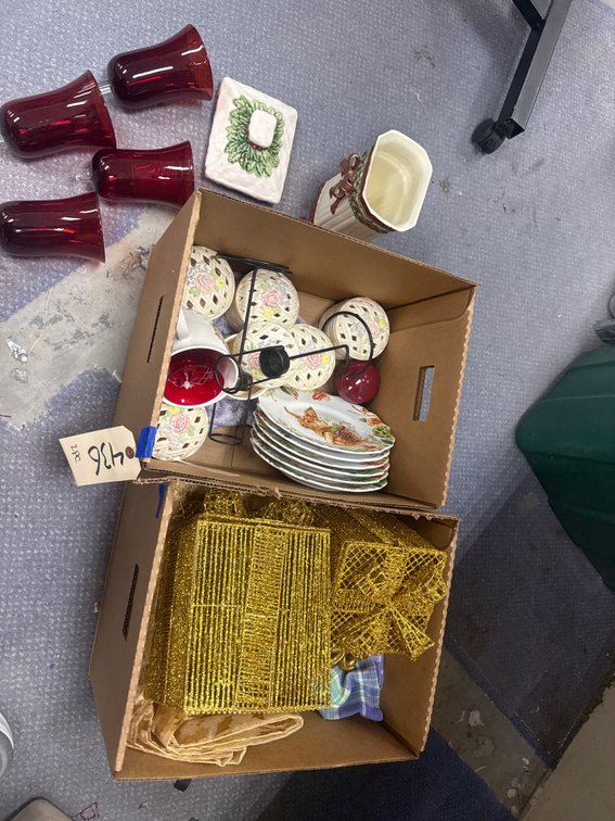 2 Boxes of Canisters - Candle Votives - Plates -