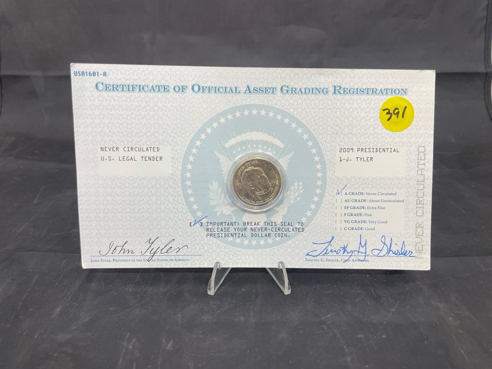 2009 President Tyler $1 Uncirculated w/COA