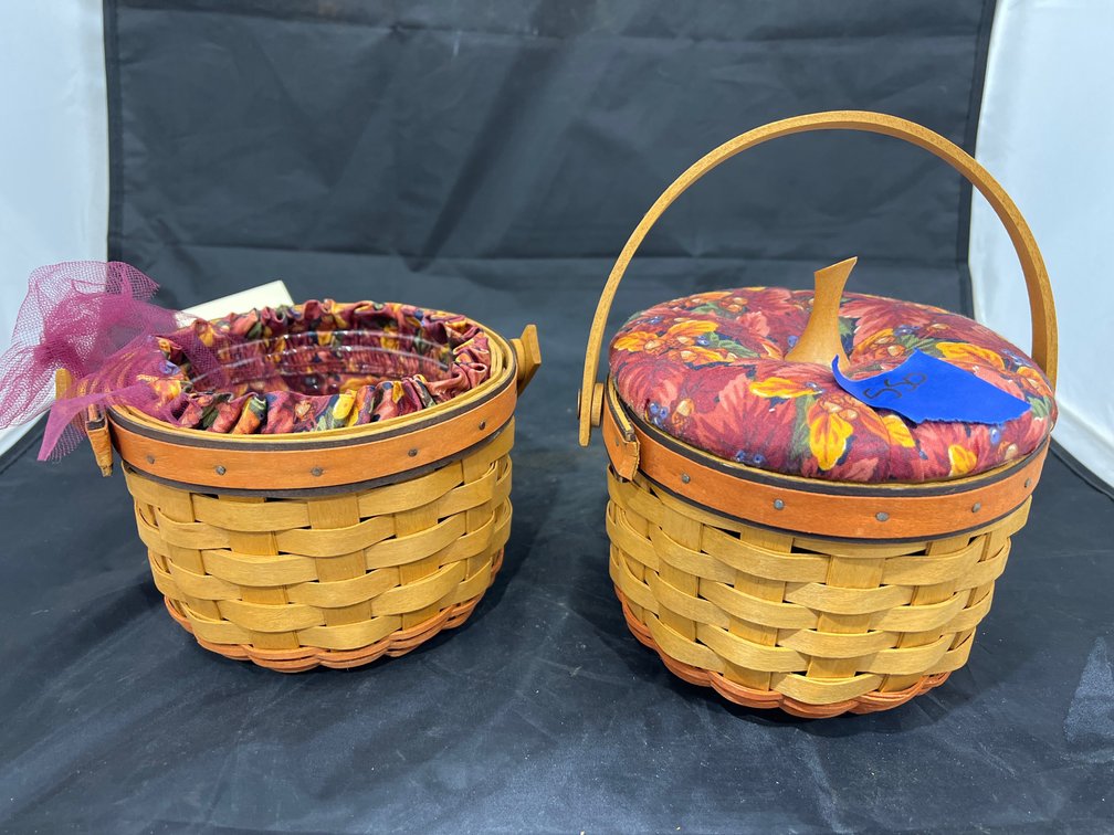 2 Pcs - Longaberger Baskets & 1 Lid