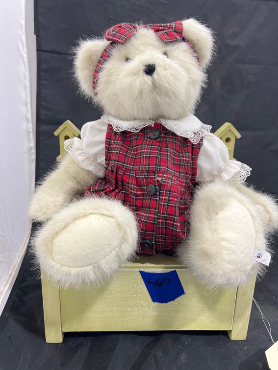 Teddy Bear & Mini Wooden Bench