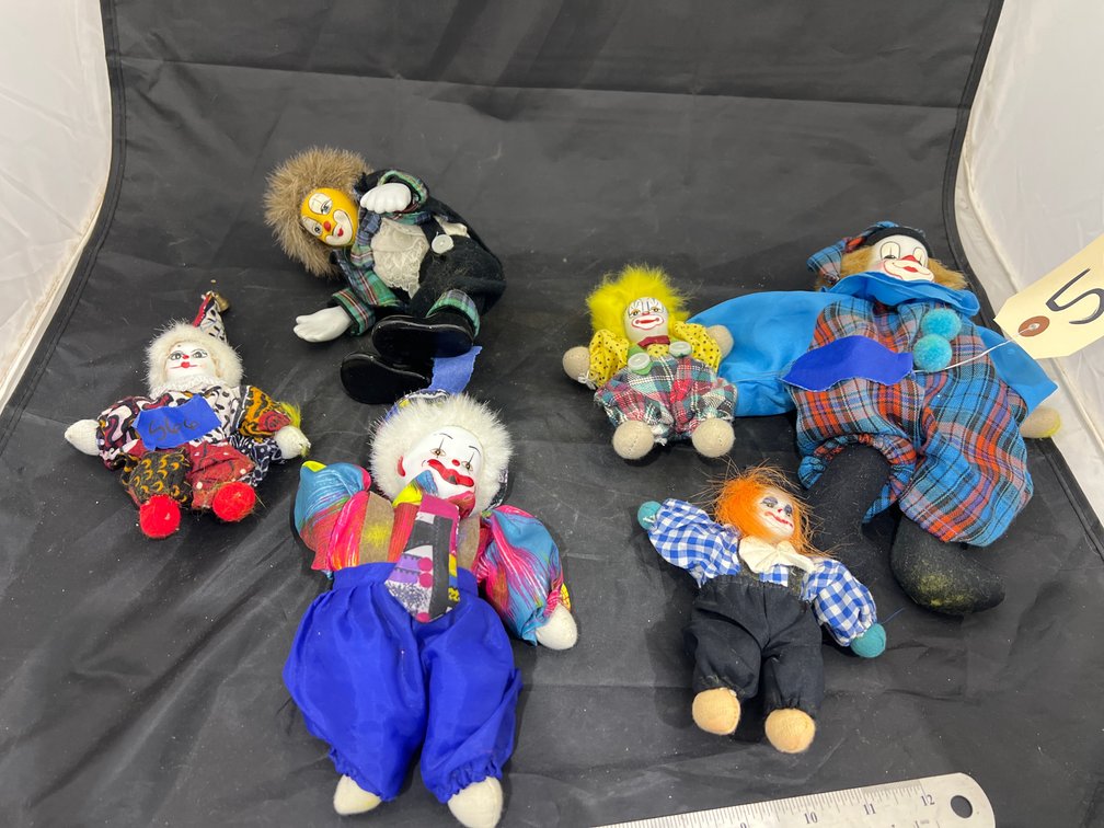 6 - Assorted Porcelain Clowns