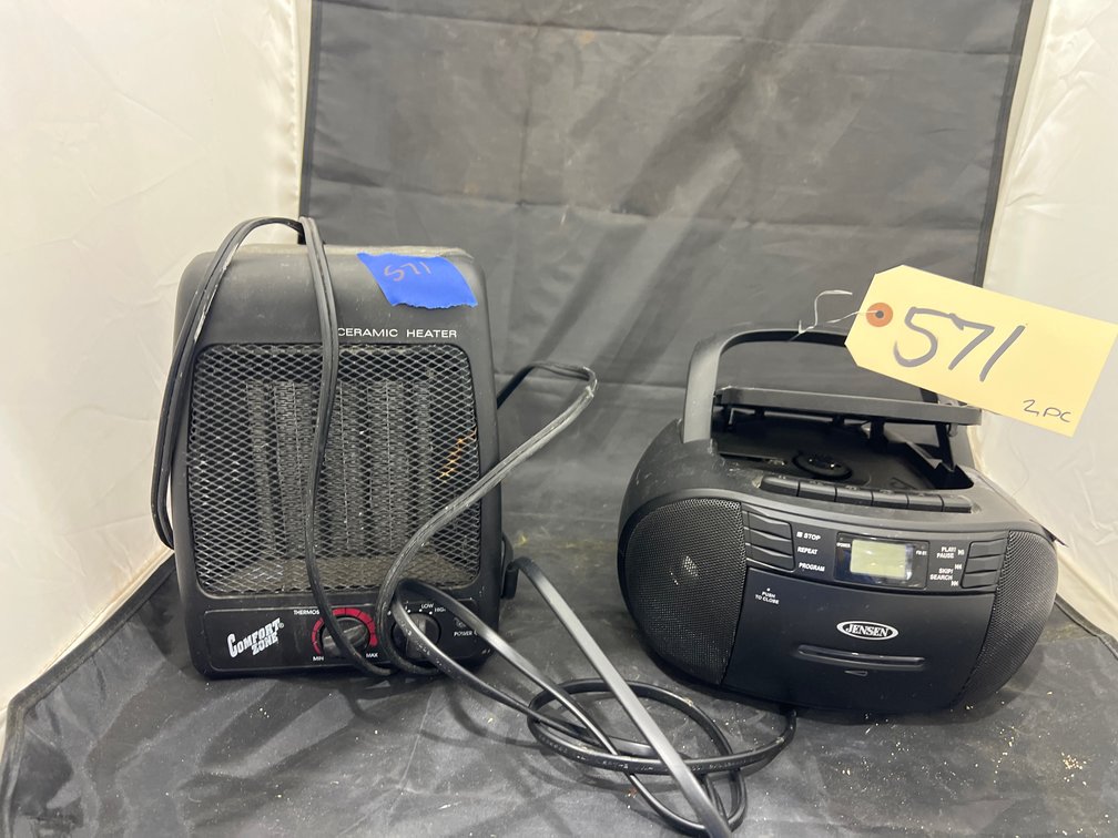 2 Pcs - Jensen CD/Cassette Player & Comfort Zone Space Heater