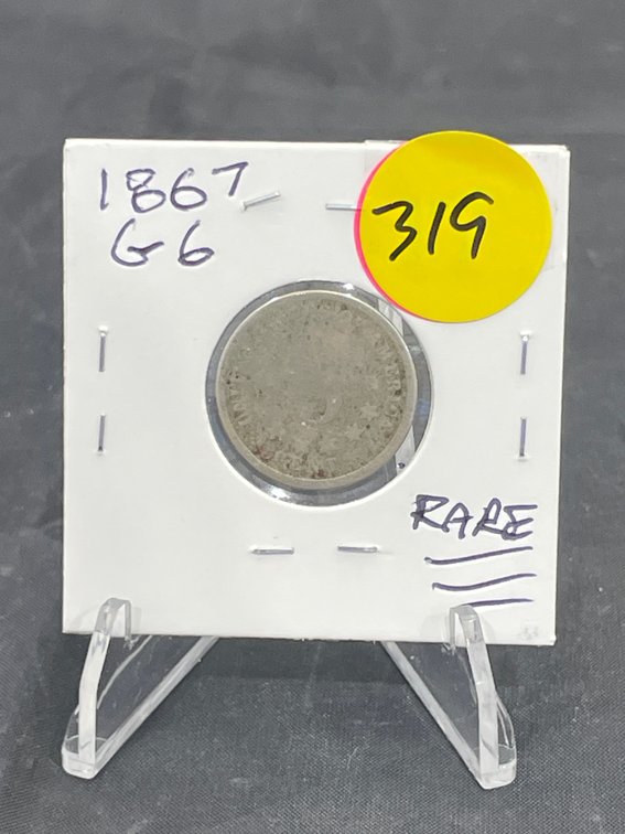 1867 Shield Nickel Rare Type Coin G6