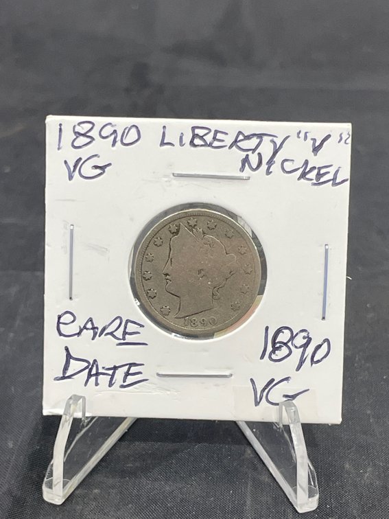 1890 Liberty “V” Nickel Rare Date VG
