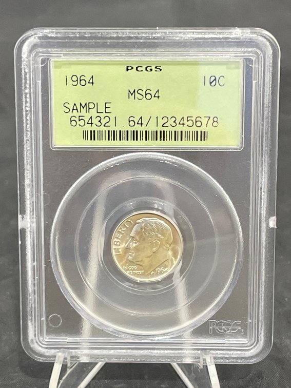 1964 Roosevelt Dime Silver Rare Sample PCGS MS-64+++