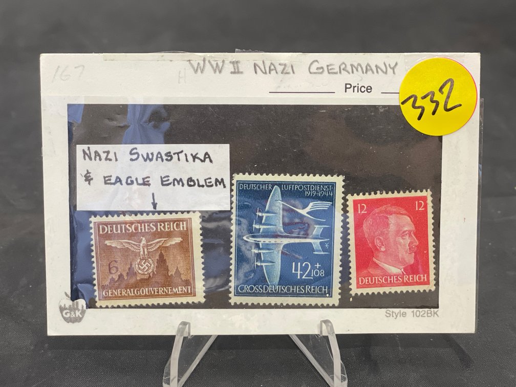 World War II (3) Non Canceled Nazi Germany/Hitler Stamps Rare