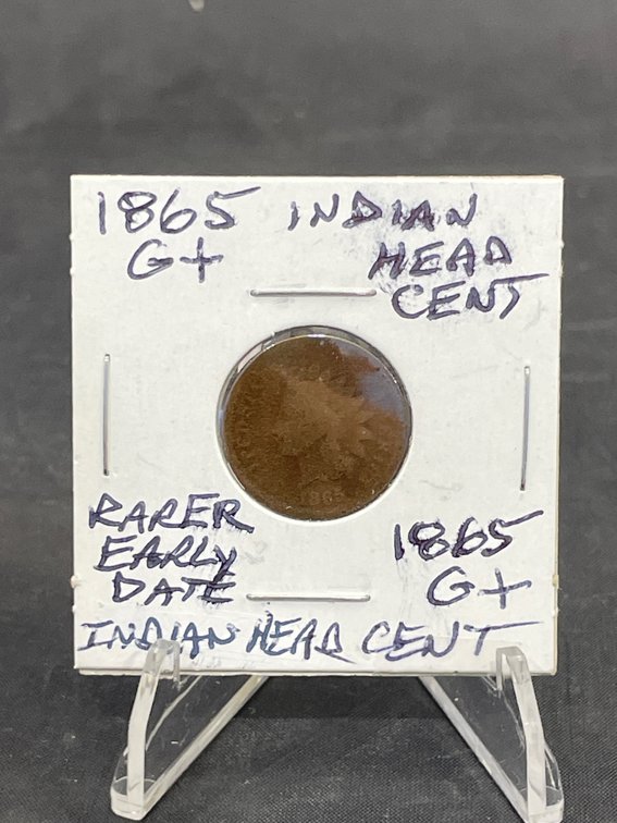1865 Indian Head Cent Rare Early Date G+