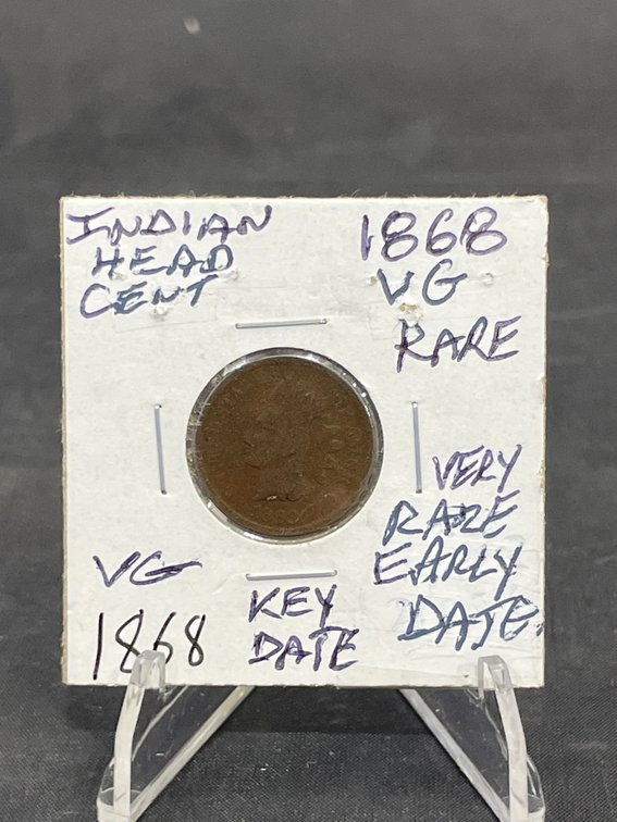 1868 Indian Head Cent Key Date Very Rare Early Date VG