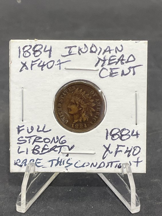 1884 Indian Head Cent “Full Strong Liberty” Rare This Condition XF40+