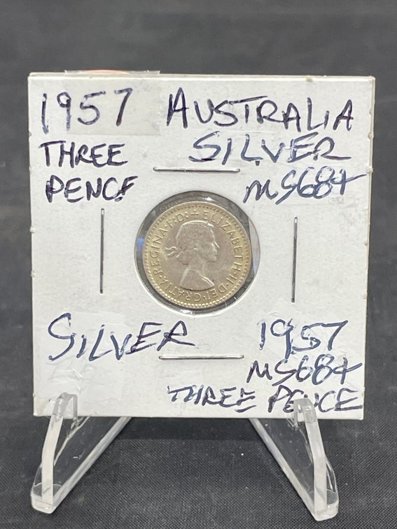 1957 Three Pence Australia Silver MS-68+