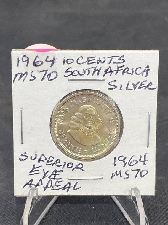 1964 10 CentsSouth Africa Silver Superior Eye Appeal MS70