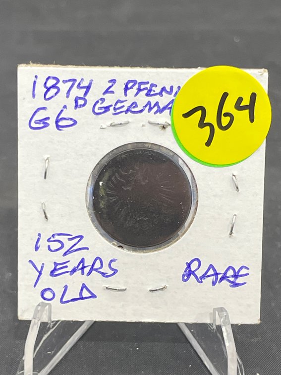 1874 D 2 Pfennig Germany 152 Years Old Rare G6