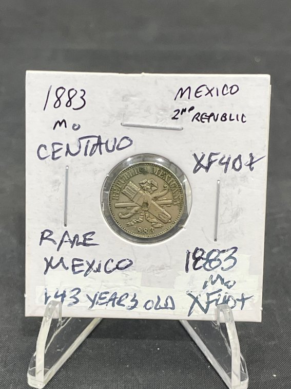 1883 Mo Centavo 2nd Republic Mexico Rare 143 Years Old XF40+