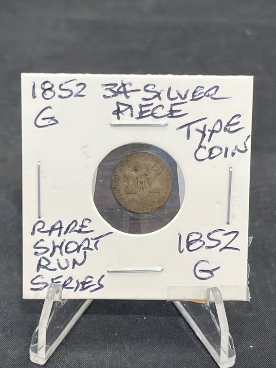 1852 3 Cent Piece Silver Rare Short Run Series Type Coin G4
