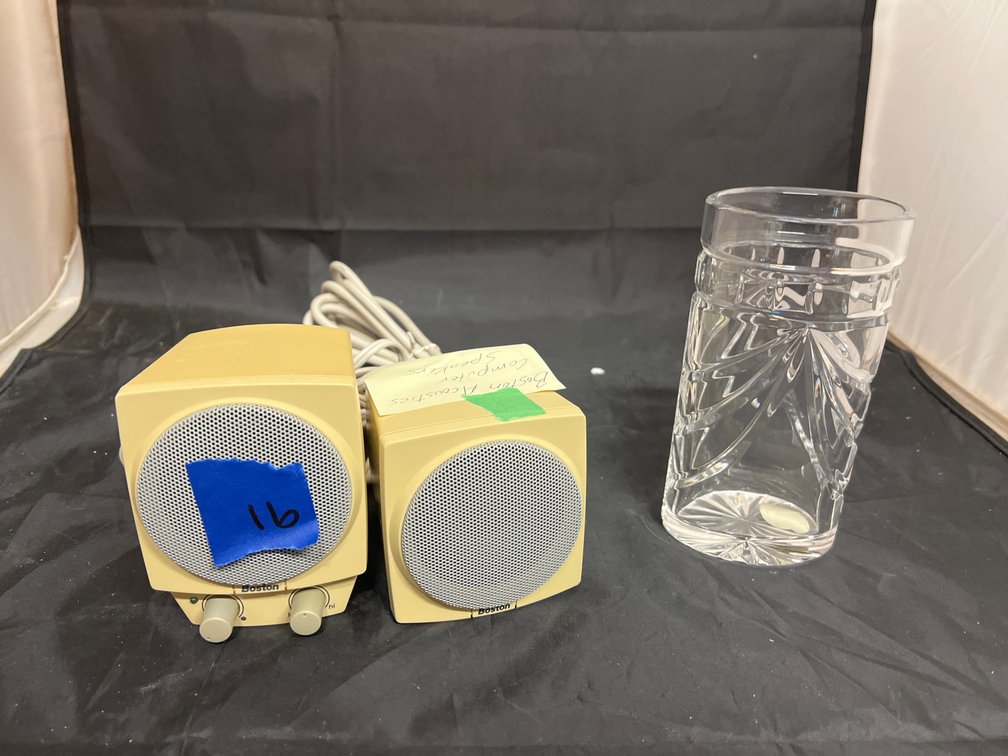 3 Pcs - Waterford Vase & Acoustic Computer Speakers