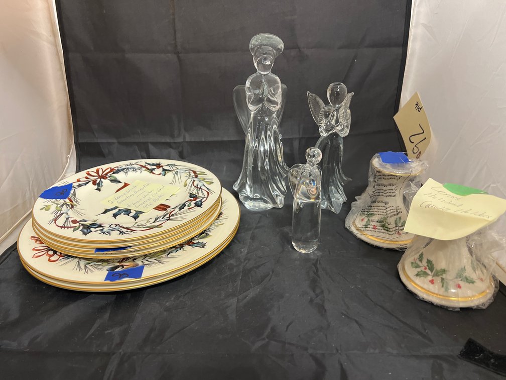 Lennox Plates - Candle Holders - Glass Angel Figurines