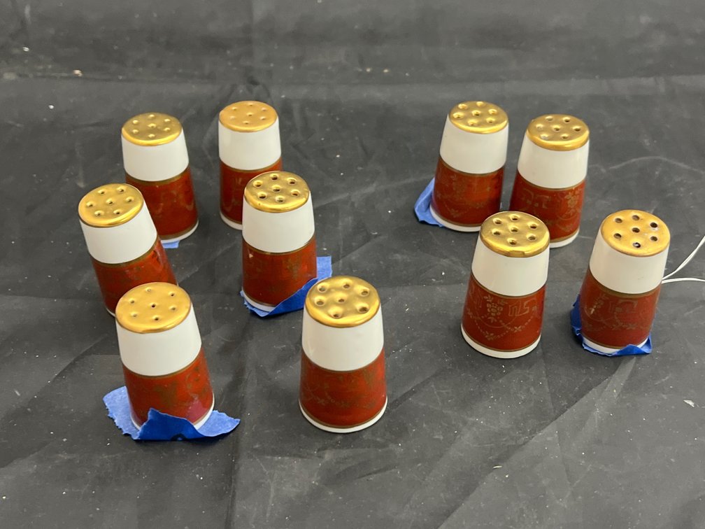 10 Pcs - Bohemian Czechoslovakia Salt/Peppers