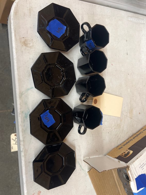 Small Glass Cups & Saucers