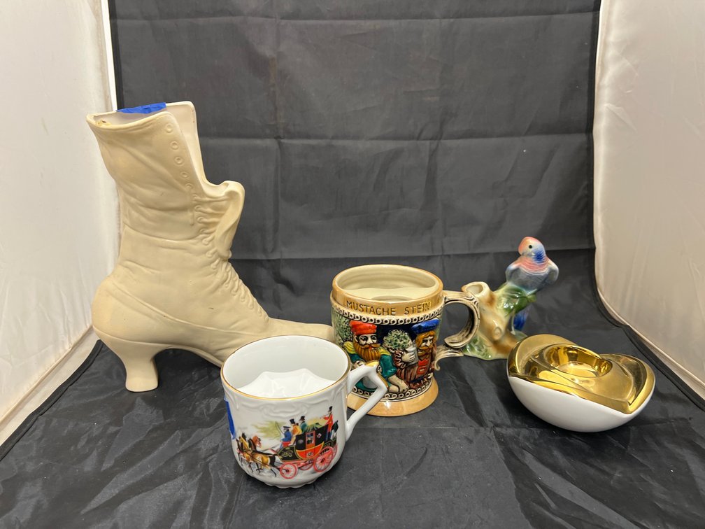 5 Pcs - Mustache Cups - Boot Vase & More