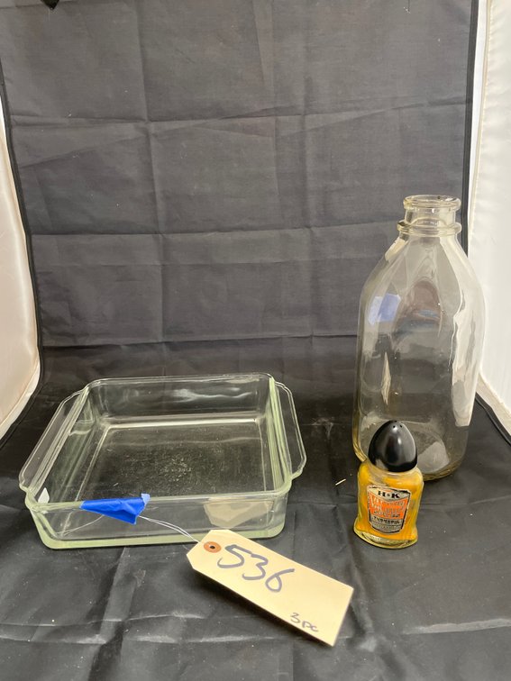 Half Gallon Milk Bottle - Vintage Turmeric & Fireking Casserole
