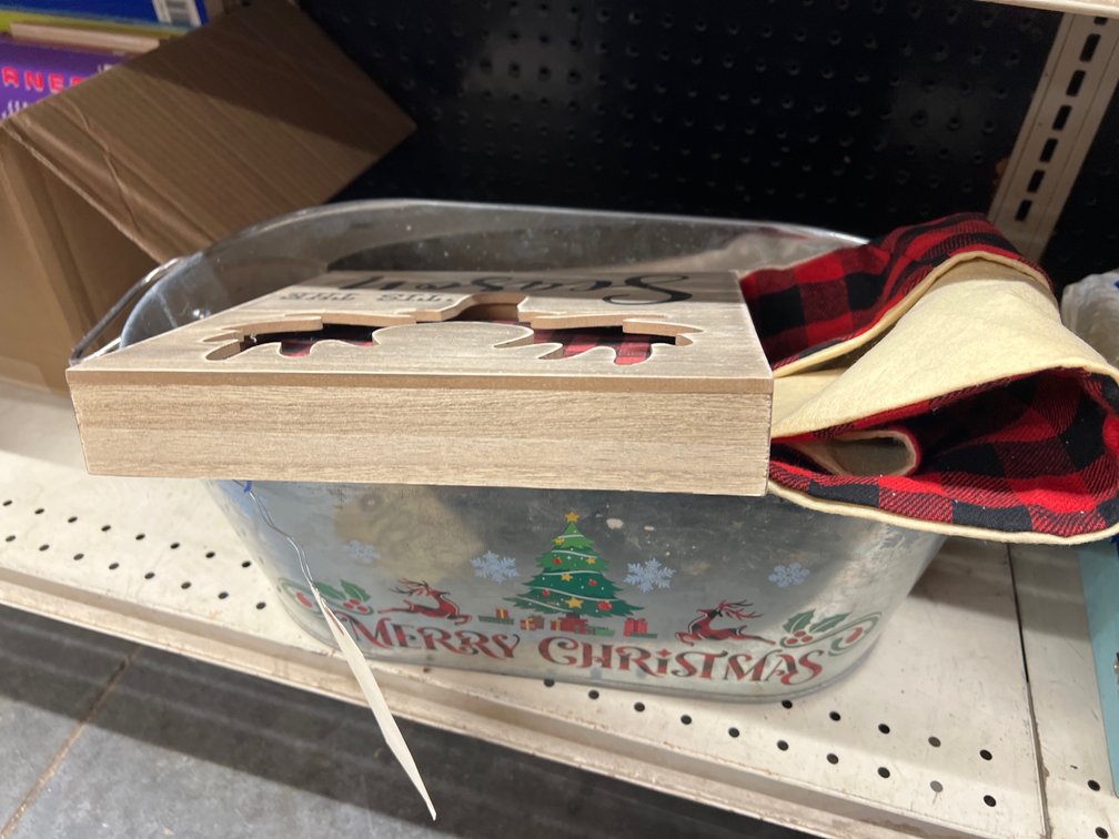 Holiday Decor in Bucket