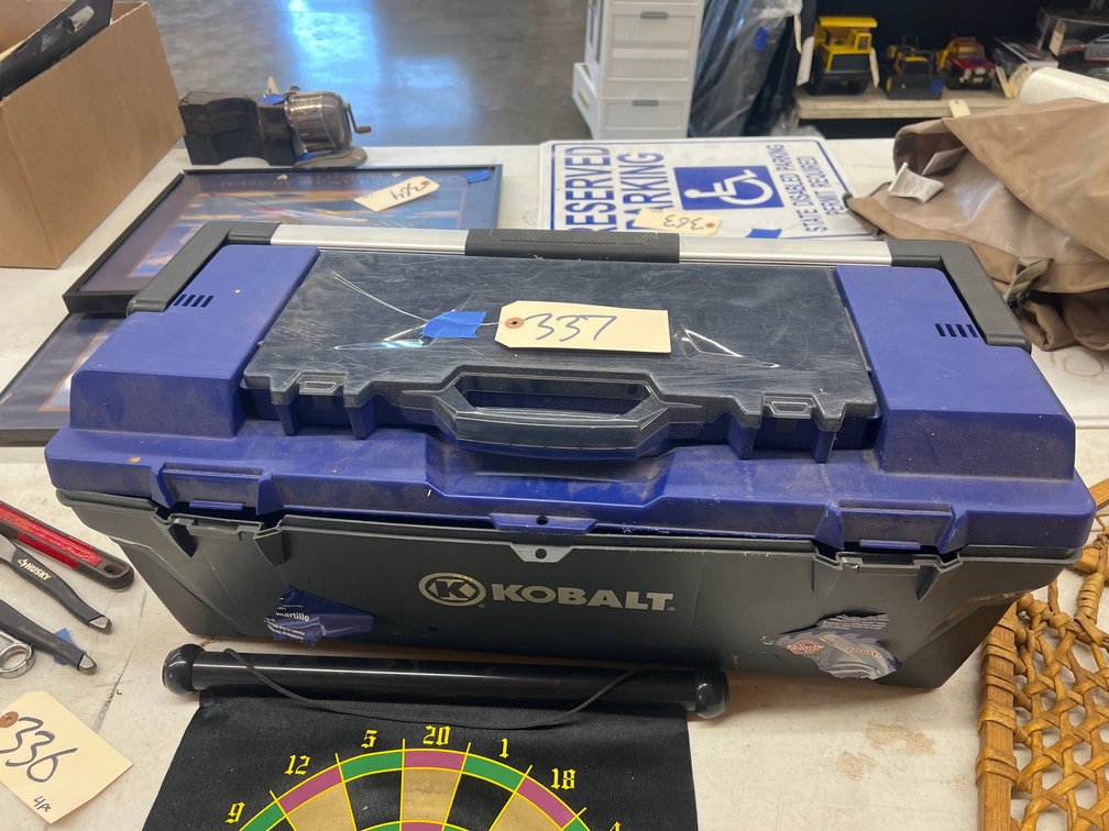 Plastic Kobalt Tool Box w/Assorted Tools