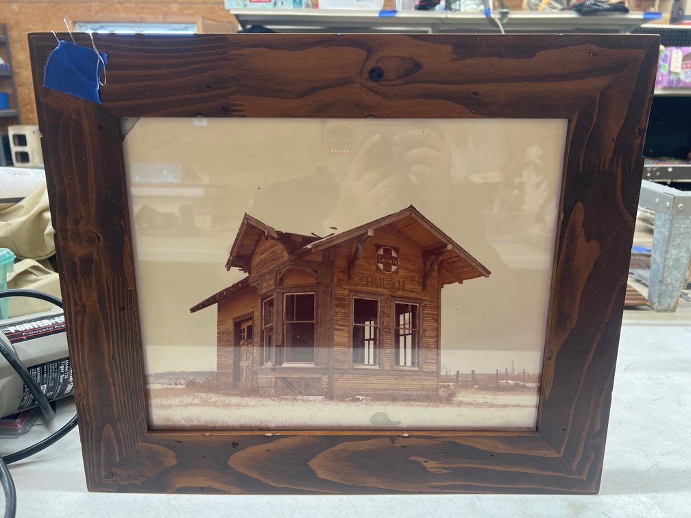 Framed Photograph 18"x15" of Santa Fe RR Depot
