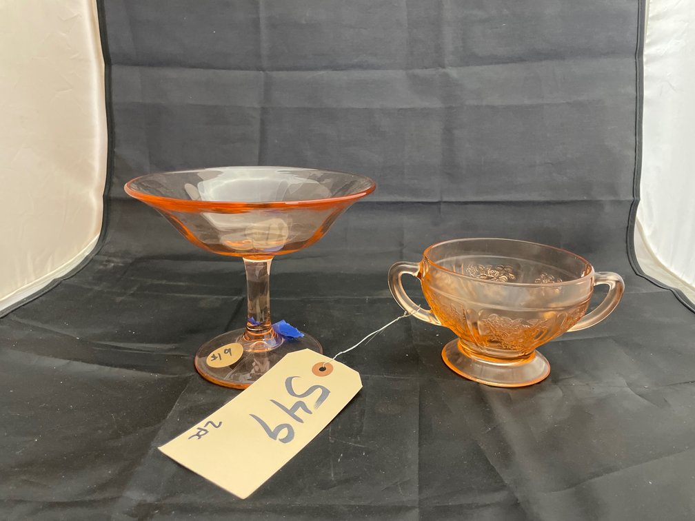 Pink Depression Glass Sugar & Compote
