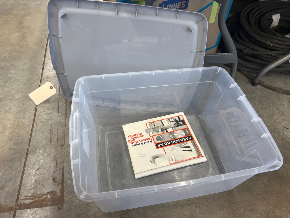 Kiln Manual & Ceramics Books in Plastic Bin w/Lid