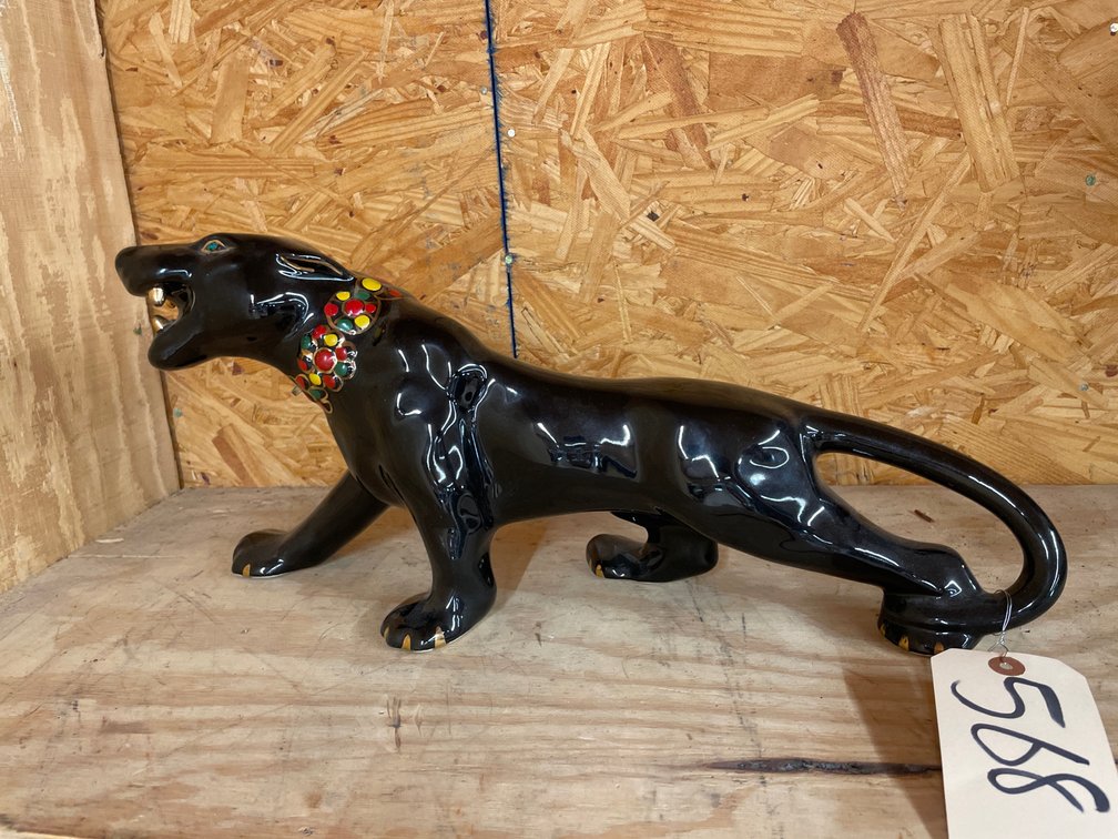 Mid Century Modern Black Panther Statue