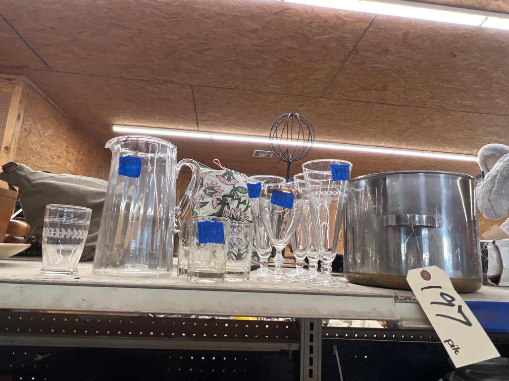 Glass Stemware - Fruit Cups - Pitcher - Revereware Stock Pot