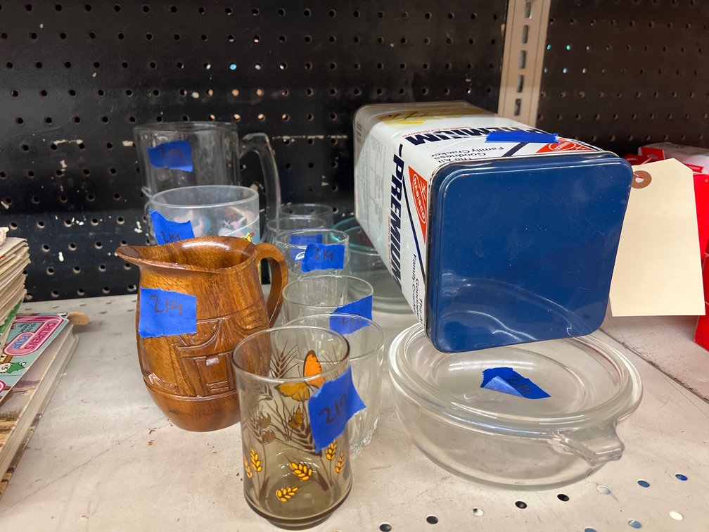 Pyrex Bowls - Juice Cups - Cracker Tin & More