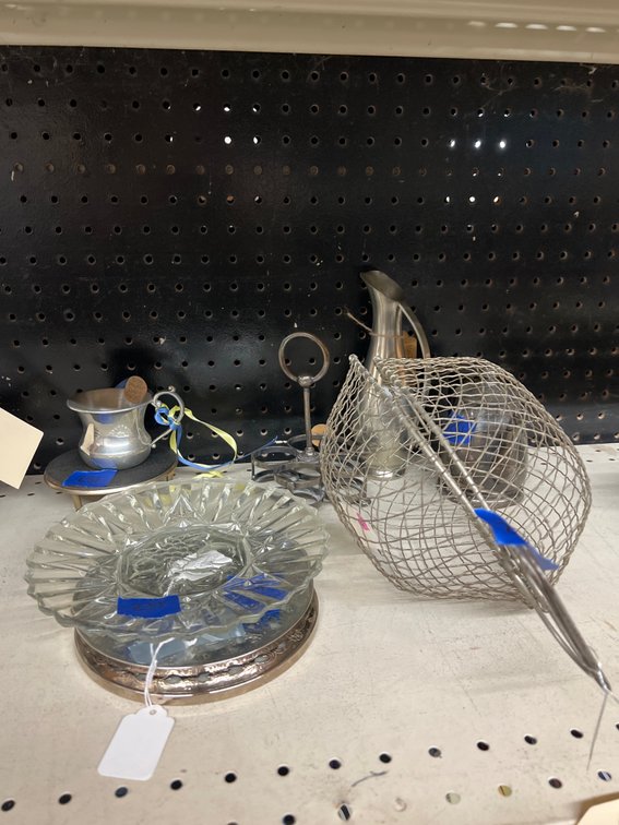 Cruet Stand - Silver Toned Pitcher - Pewter Tea Cup & More