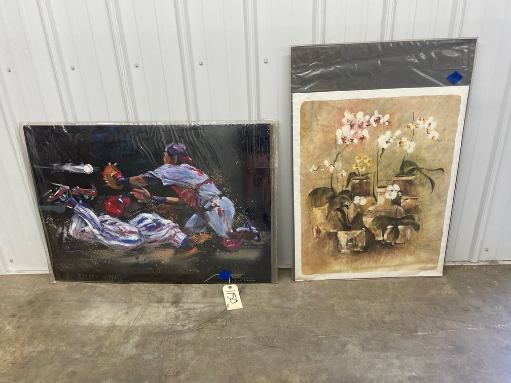 2 Pcs - Signed Baseball Print & Floral Print