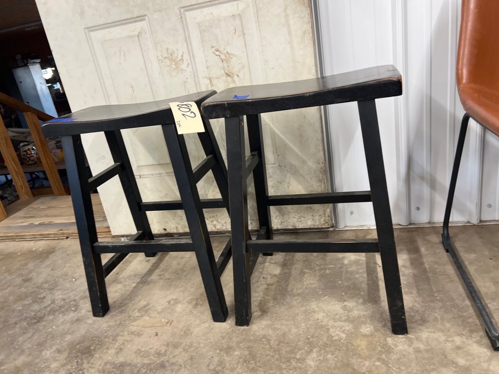 2 - Wood Counter Stools 24"H
