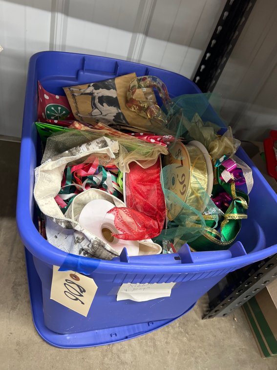 Ribbon - Gift Bags - Tissue Paper & More in Plastic Bin
