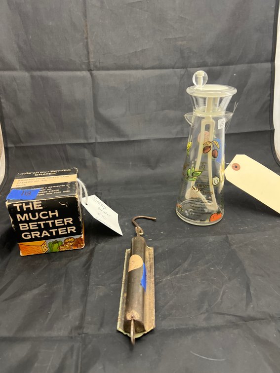 3 Pcs - Vinaigrette Bottle - Vintage Cheese Grater - 50 lb