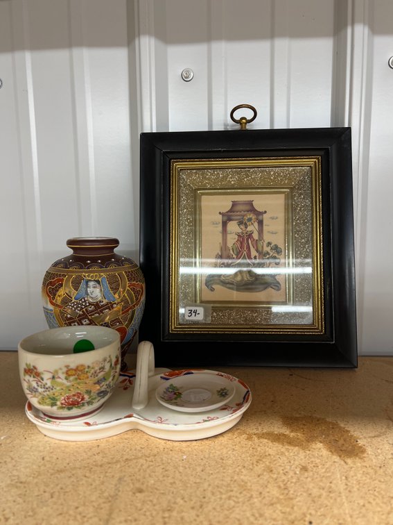 Oriental Tea Cup - Platter - Vase & Picture