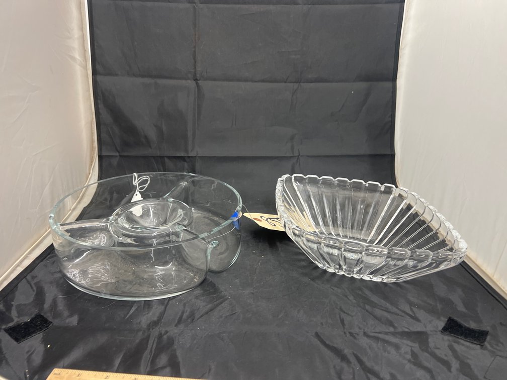 Glass Bowl & Divided Serving Plate