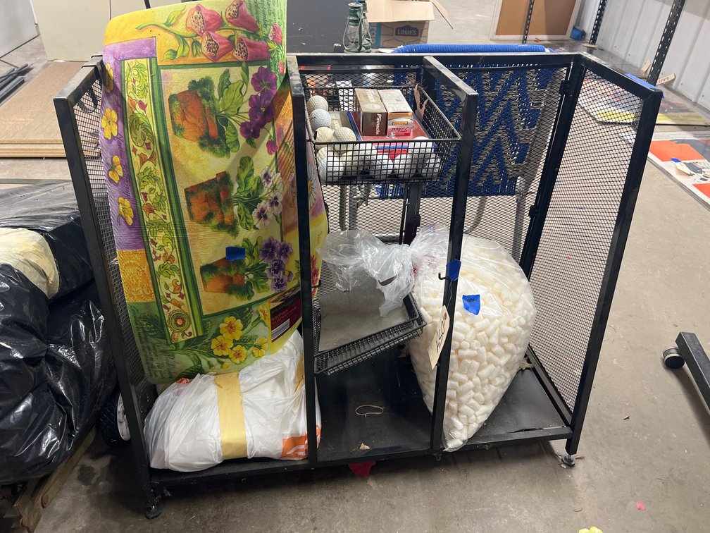Metal Rack w/Packing Peanuts - Golf Balls & More