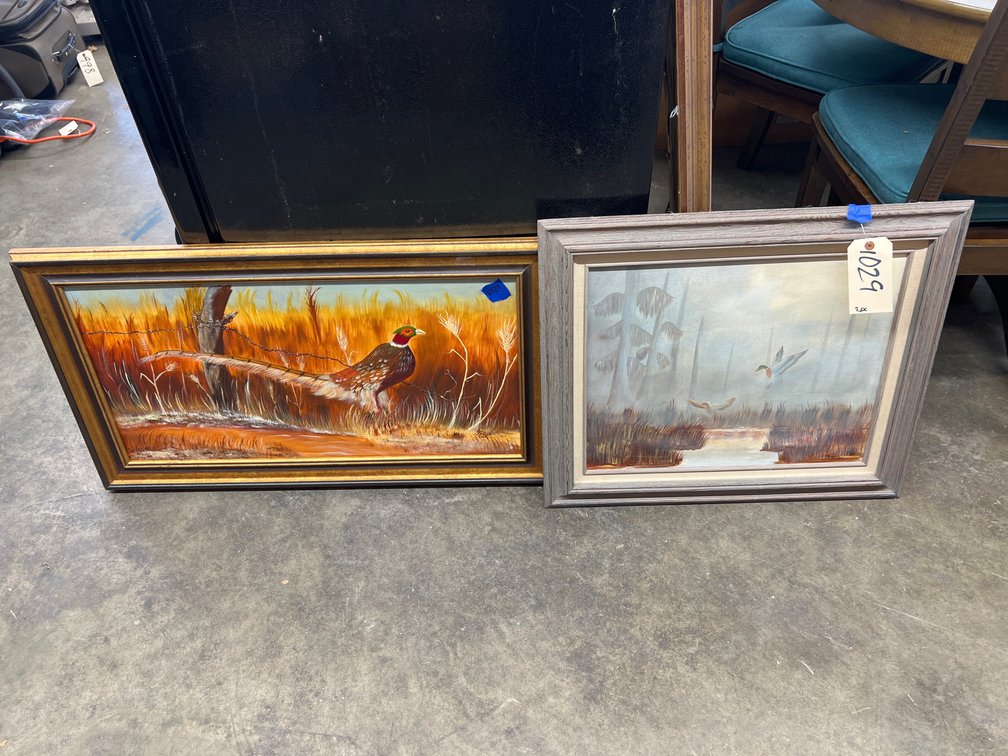 2 Pcs Framed Wall Art - Paintings 34"x20" & smaller