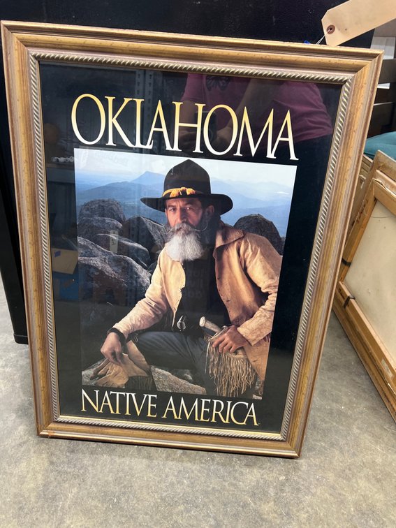 Framed Oklahoma Native America Print 25"x34"