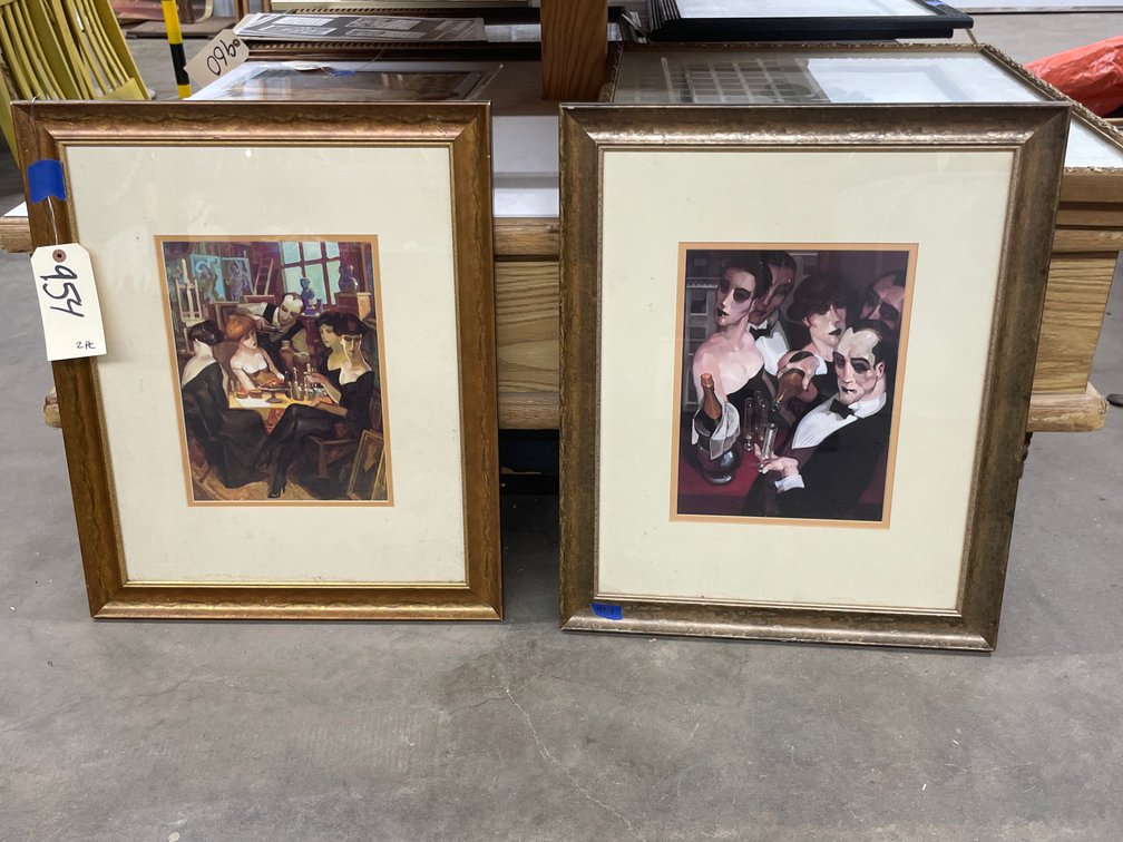 2 - Framed/Matted Abstract Prints 19"x23"