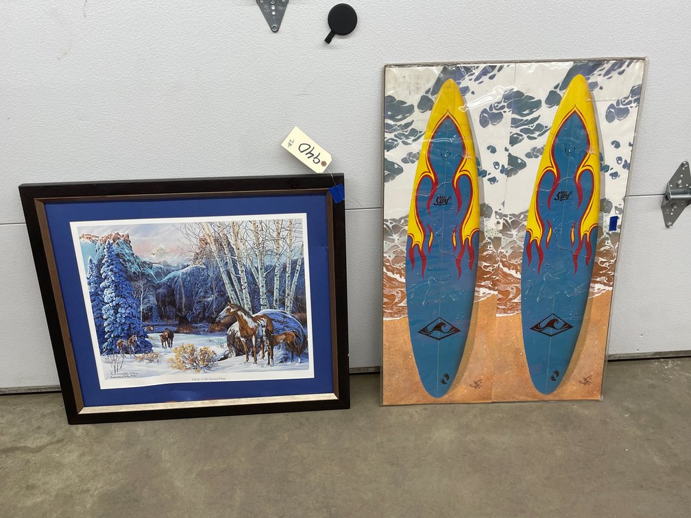 Framed Signed & Numbered Print 4135/6408 & Surf Poster