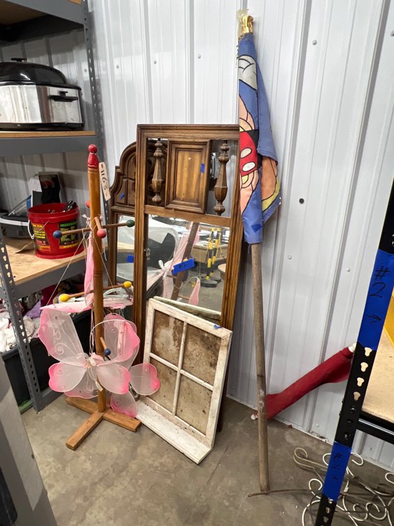 6pc - Coat Rack , Mirrors, Mickey Mouse Flag & More