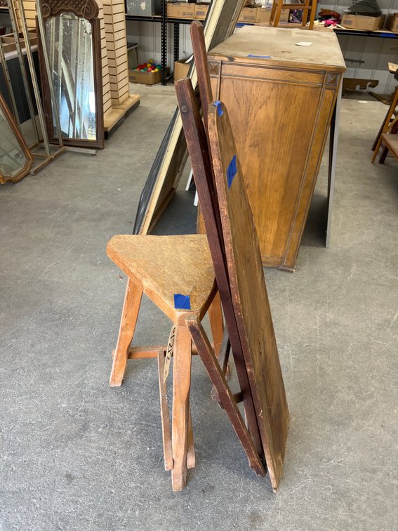 2pc - Wooden Iron Board & Stool