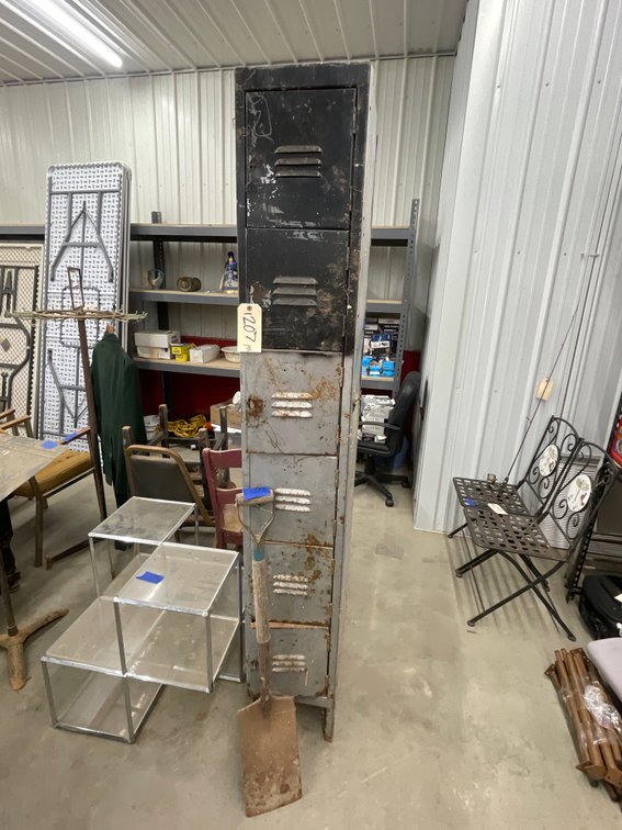 2pc - Shovel & Metal Locker AS IS 78x18x12