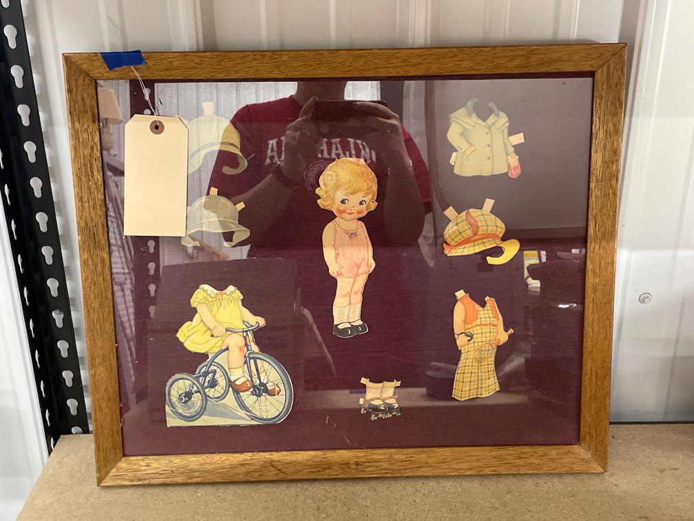 Framed Paper Doll Wall Hanging