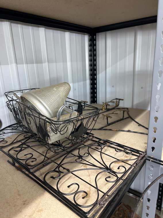 6pc - Metal Shelf, Metal Baskets, Flower Basket & More