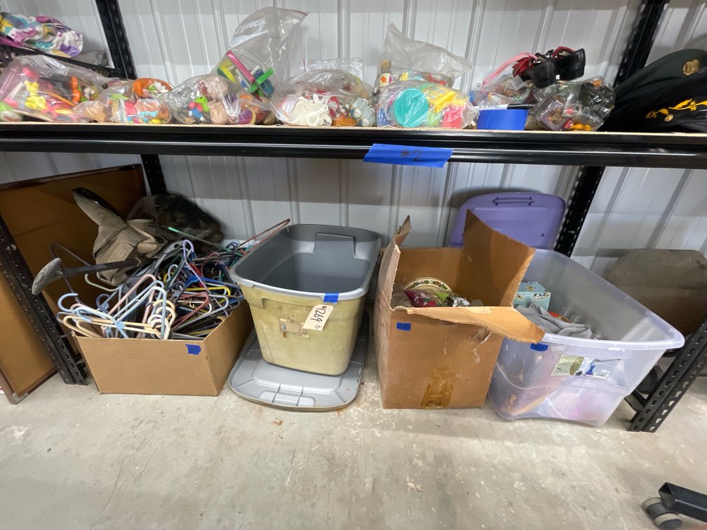4pc - Hangers, Plastic Bin, Childrens Toys, Hats & More